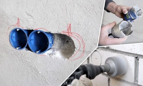 Монтаж розетки в бетонной стене